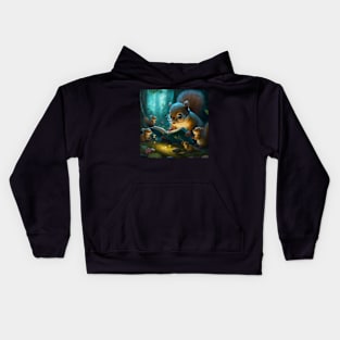 Squirrel Story Time Kids Hoodie